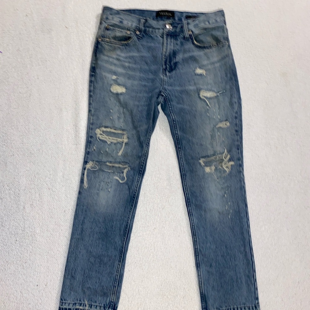 PacSun Blue Distressed Straight Jeans